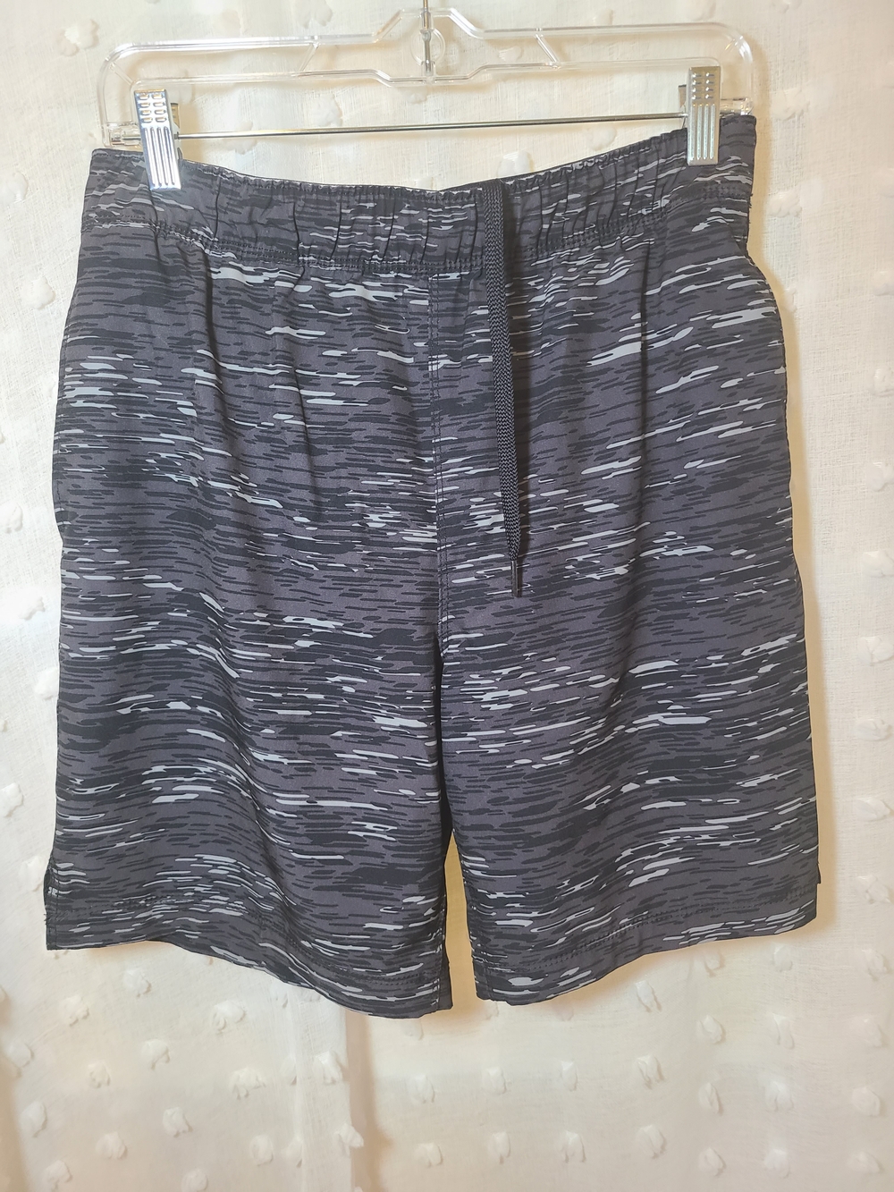 Men's Speedo Gray Active Swim Shorts with Elastic Waist